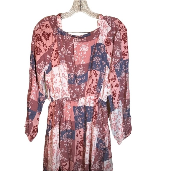 Andrée by unit womens M long sleeve dress floral multicolor lined skirt boho - Picture 7 of 14